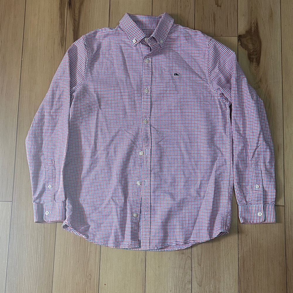 Vineyard Vined Youth Red Checkered Shirt
